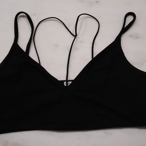 EXPRESS Y-Front Bralette (Large, L) Black